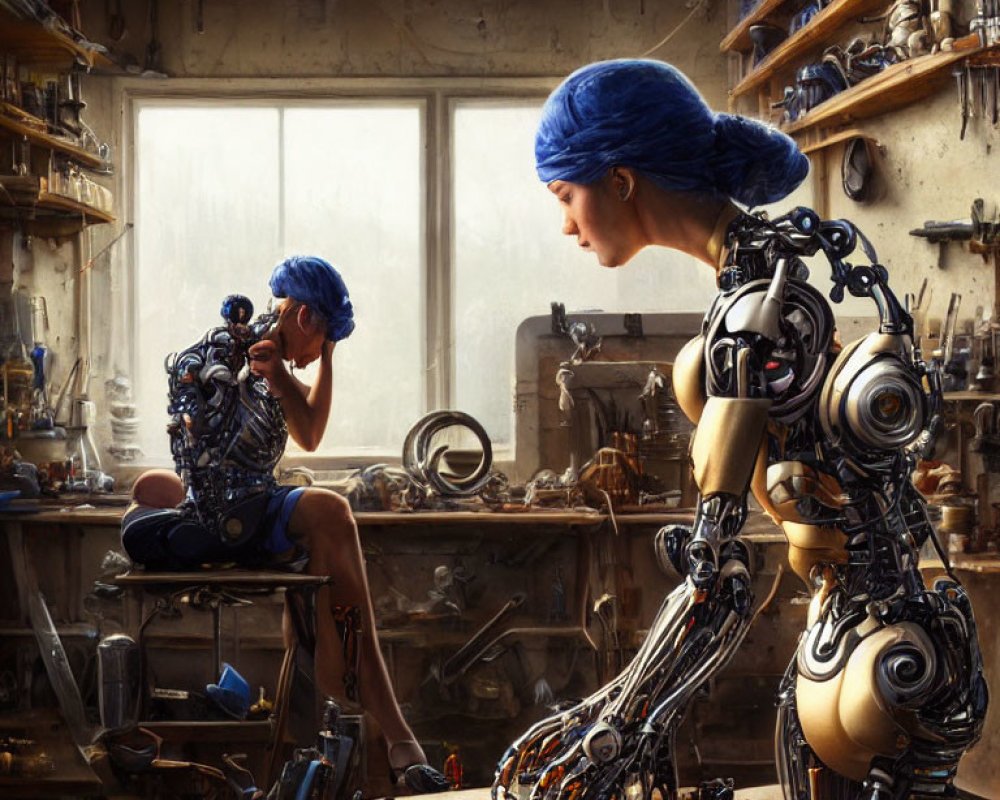 AI Robot, AI Chat, photo realistic, robot, computer, AI, AI humanoid robot, Human vs robot, futuristic , cyberpunk robot, anime robot No. #1095