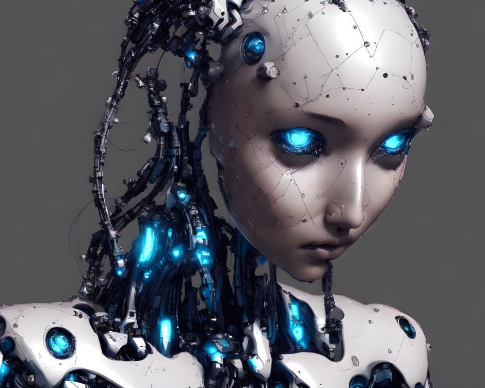 AI Robot, AI Chat, photo realistic, robot, computer, AI, AI humanoid robot, Human vs robot, futuristic , cyberpunk robot, anime robot No. #1189