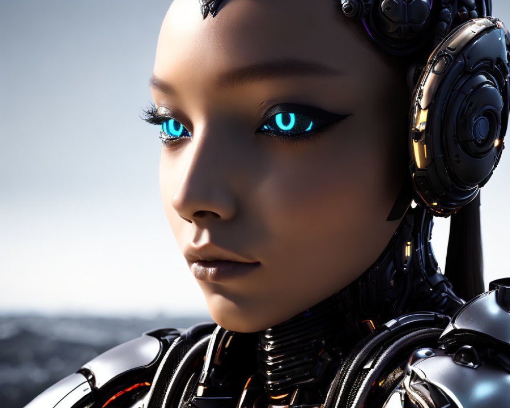 AI Robot, AI Chat, photo realistic, robot, computer, AI, AI humanoid robot, Human vs robot, futuristic , cyberpunk robot, anime robot No. #1211