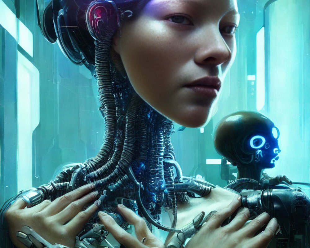 AI Robot, AI Chat, photo realistic, robot, computer, AI, AI humanoid robot, Human vs robot, futuristic , cyberpunk robot, anime robot No. #1362