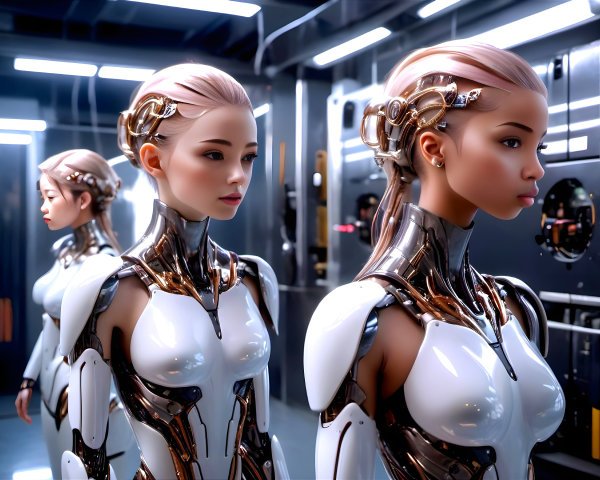 AI Robot, AI Chat, photo realistic, robot, computer, AI, AI humanoid robot, Human vs robot, futuristic , cyberpunk robot, anime robot No. #73