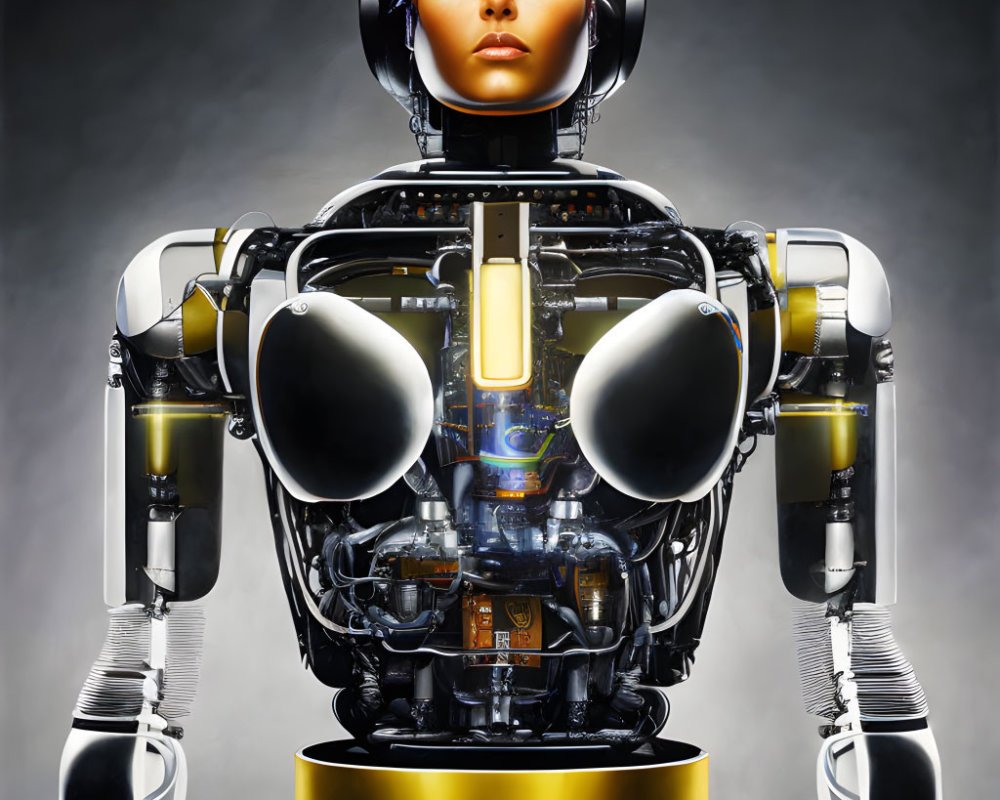 AI Robot, AI Chat, photo realistic, robot, computer, AI, AI humanoid robot, Human vs robot, futuristic , cyberpunk robot, anime robot No. #744