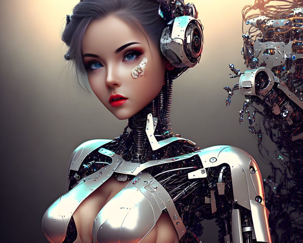 AI Robot, AI Chat, photo realistic, robot, computer, AI, AI humanoid robot, Human vs robot, futuristic , cyberpunk robot, anime robot No. #821