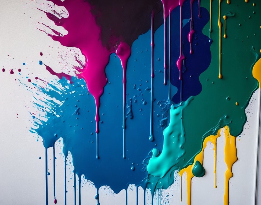 Paint splashed to a wall