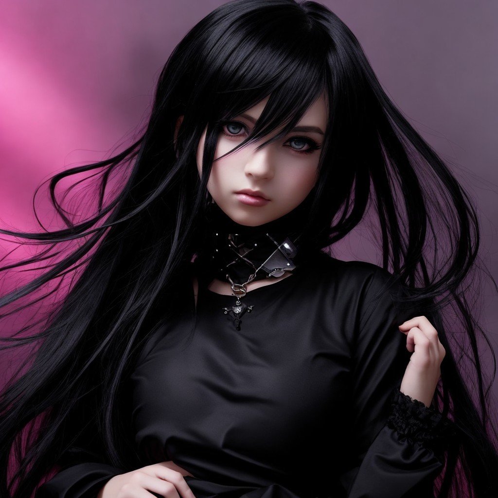 beautiful anime goth girl