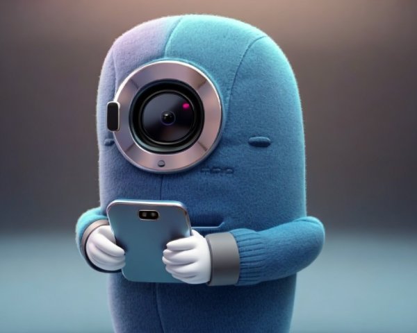 unintelligent looking anthropomorphic smartphone