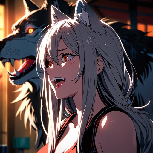 Anime A Female Lycanthrope With Demihuman Features Including T