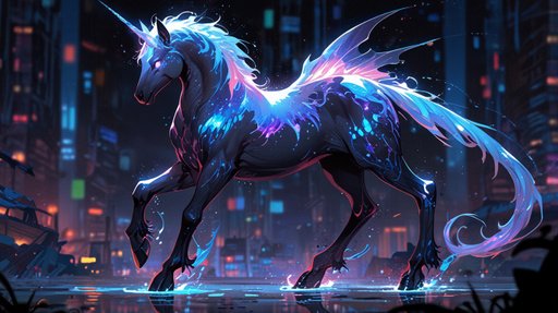 Anime A Sparkling Holographic Kelpie Its Luminous Mane Shimmer