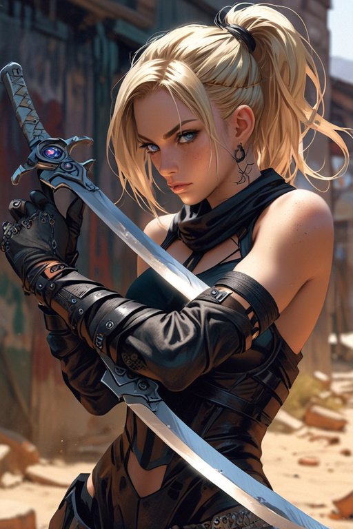 Anime Strikingly Captivating Blonde Women Of The Wasteland Wi