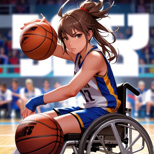 Anime Wheelchair Basketball Art Logo Emblem Of The Basketball