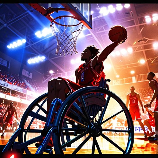 Anime Wheelchair Basketball Art Logo Emblem Of The Basketball