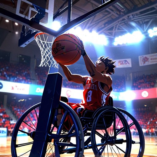 Anime Wheelchair Basketball Art Logo Emblem Of The Basketball