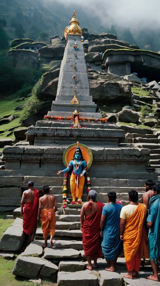 An Ethereal Scene Where The Pandavas Are Grante