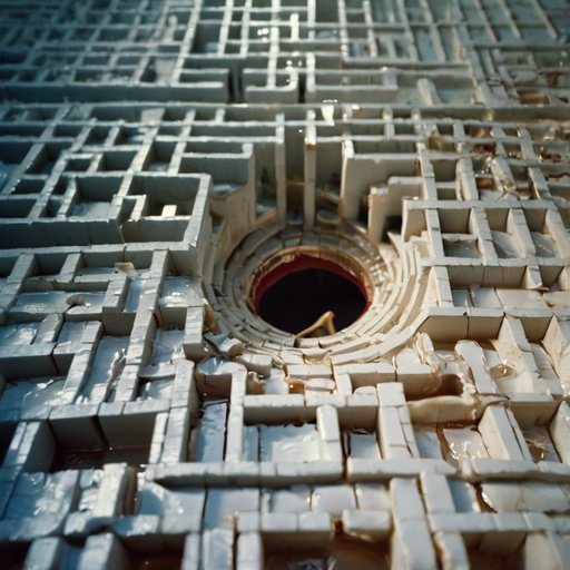 An Image Seen From Above Of Maze Of Melting Whi