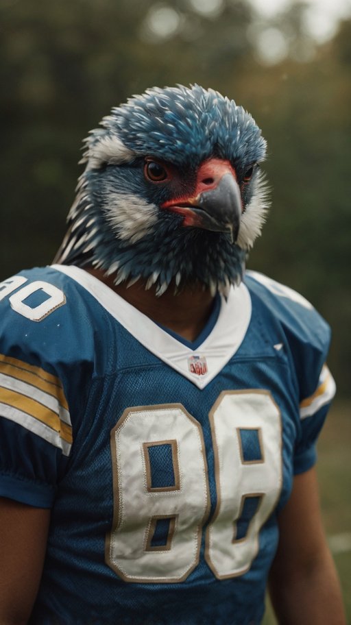 Bird Wears Football Jersey