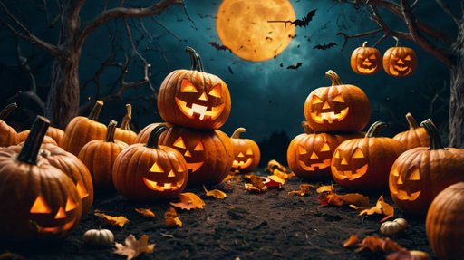 Fun Halloween Background With Jack O Lantern