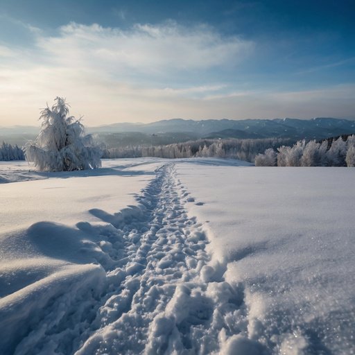 Winter Background Snow Lies Smoothly Below And