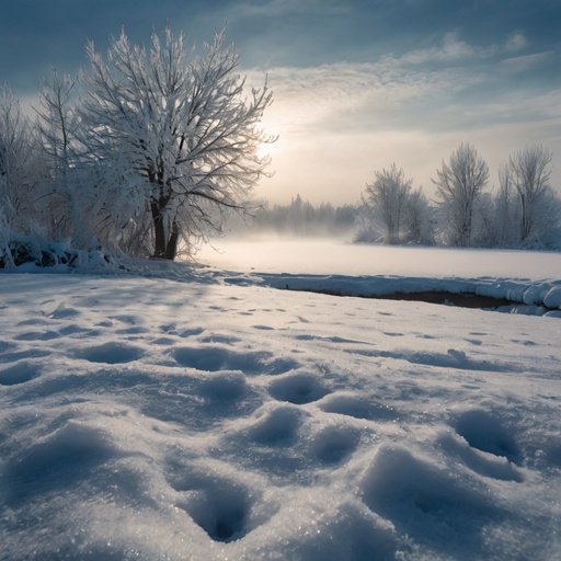 Winter Background Snow Lies Smoothly Below And