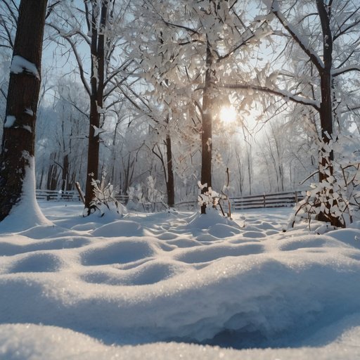 Winter Background Snow Lies Smoothly Below And