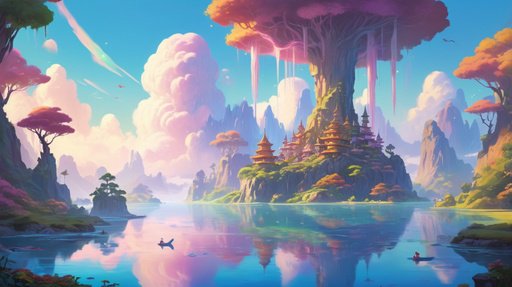 Concept Art A Sureal Landscape Featuring Floating Islands Vibr