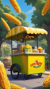 Concept Art Design A Food Cart For Selling Corn Ribs The Cart