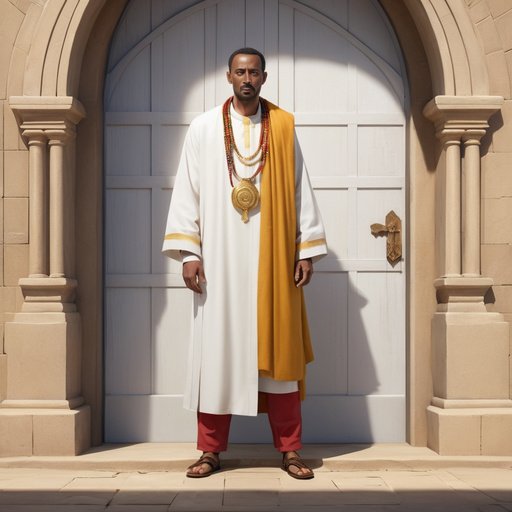 Concept Art Of Church Ethiopian Man Was Standing In Front Of T