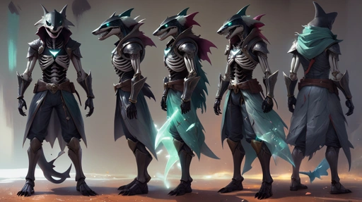 Concept Art Skeleton Shark Anthro