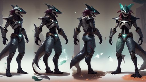 Concept Art Skeleton Shark Anthro