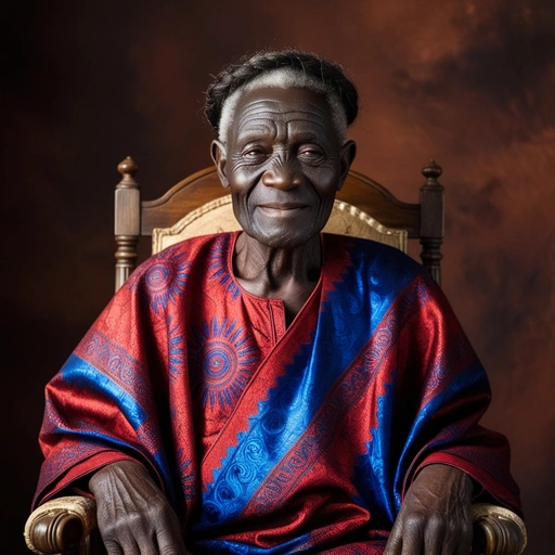 A Dignified Elderly Igbo Man With Wrinkled Dark Brown