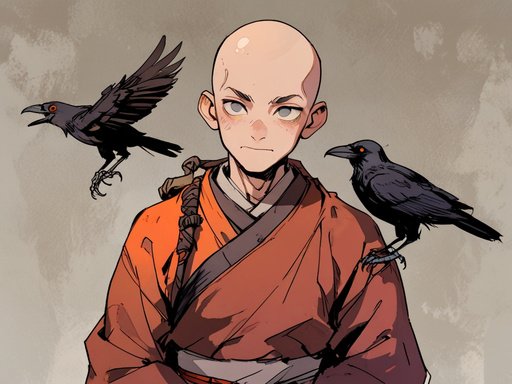 A Monk And A Raven