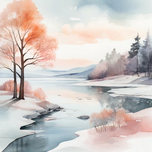 A Serene Winter Landscape With Snowcovered Trees And