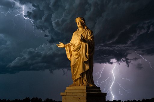 A Statue In Thunderstorm