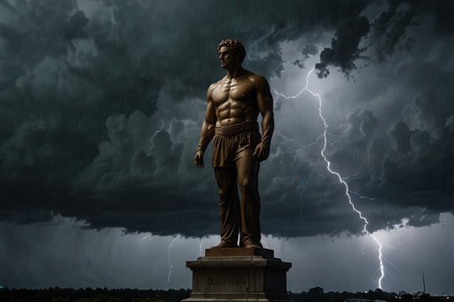 A Statue In Thunderstorm