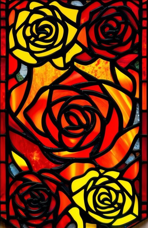 A Vibrant Stained Glass Pattern Featuring Intricately