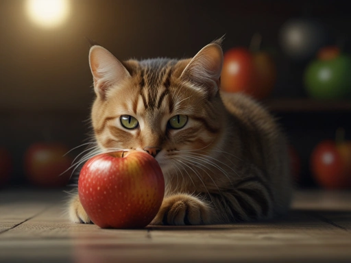 Cat Holding Appledynamic Movement Highdefinition Cg 8K