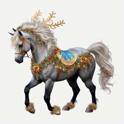 Christmas Day Fantasy Horse Isolated Transparent Backg