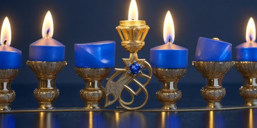 Closeup View Of Beautiful Hanukkah With 3 Candles Real