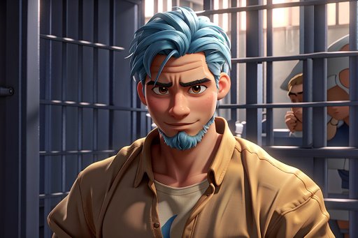 An Image Of A Man In Prison