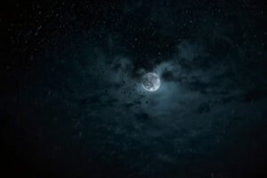 Dark Night Moon In Rain