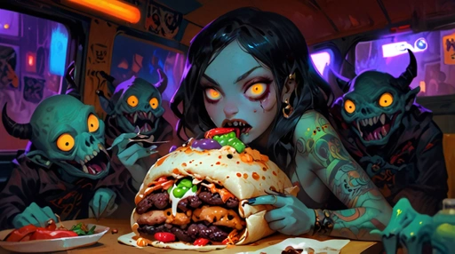 Epically Horrific Gross Burrito Served By A Witch In A