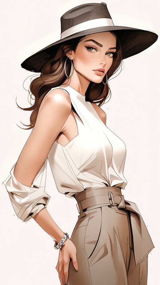 Fashion Illustration Of A Woman Posing