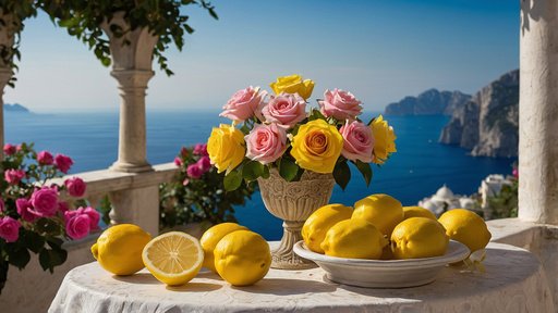 In The Freshness Of An Italian Morning On Capri Abunda