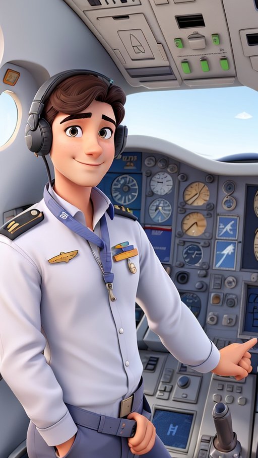 Male Pilot In Aeroplane