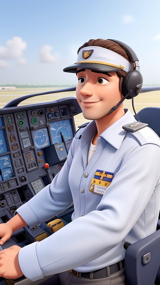 Male Pilot In Aeroplane