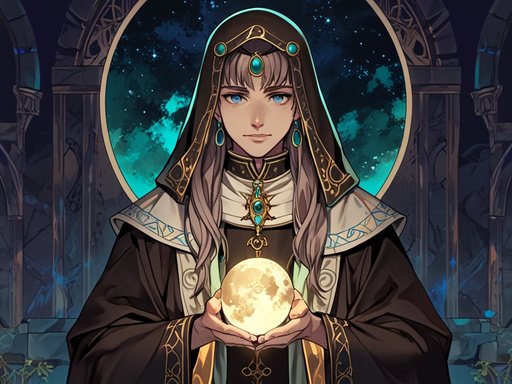 Medieval Antique Moon Priest Anime