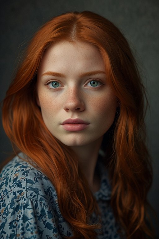 Red Head Women Portrait 23 Years Old