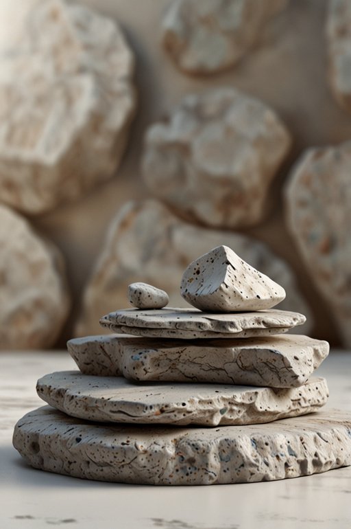 Stone Podium Display With White Rock And Foreground Bl