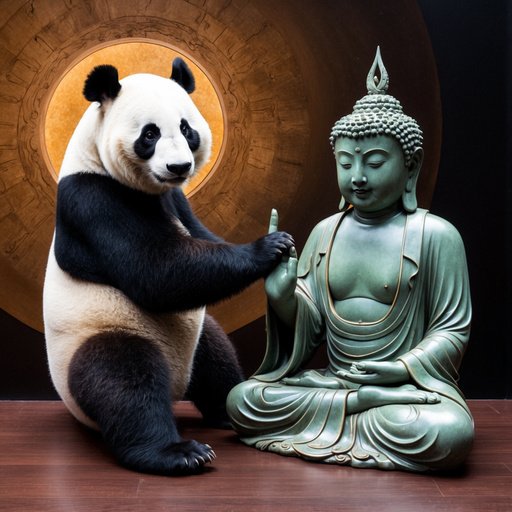 A Panda Bear Reaching Out And Touching The Finger Of A