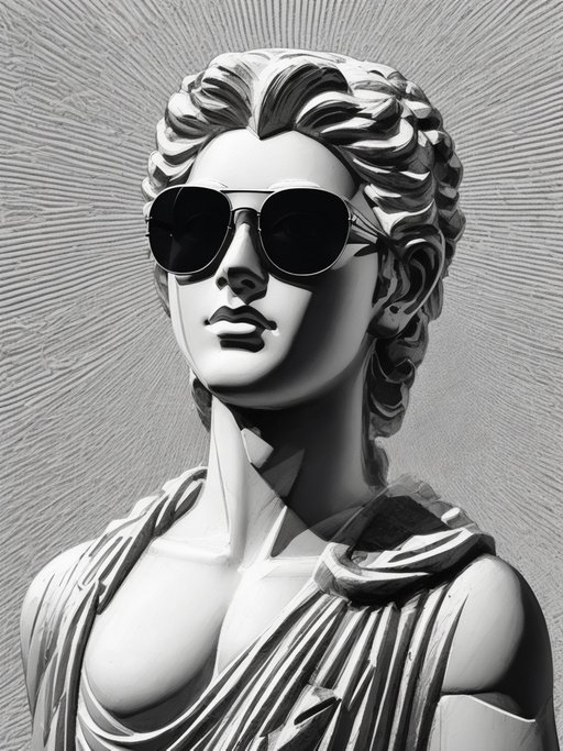 Classical Statue Wearing Sunglasses Ancient Art With A