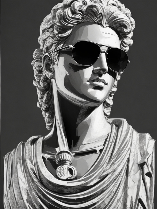 Classical Statue Wearing Sunglasses Ancient Art With A